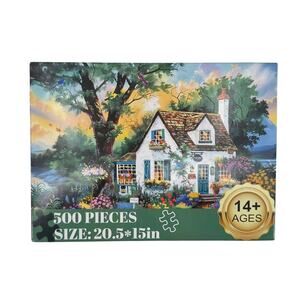 Unbranded Cottage Flowers Shoppe Birds Trees 500 Piece Jigsaw Puzzle *COMPLETE*